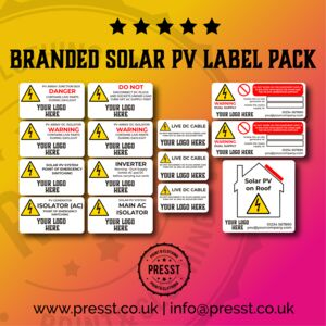 Presst Solar PV Installation Label Bundle PR-121 Solar PV Installation Label Bundle Thumbnail