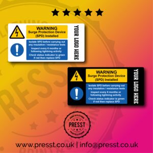 Presst Surge Protection Device Warning Stickers PR-301 Surge Protection Device Warning Stickers Thumbnail